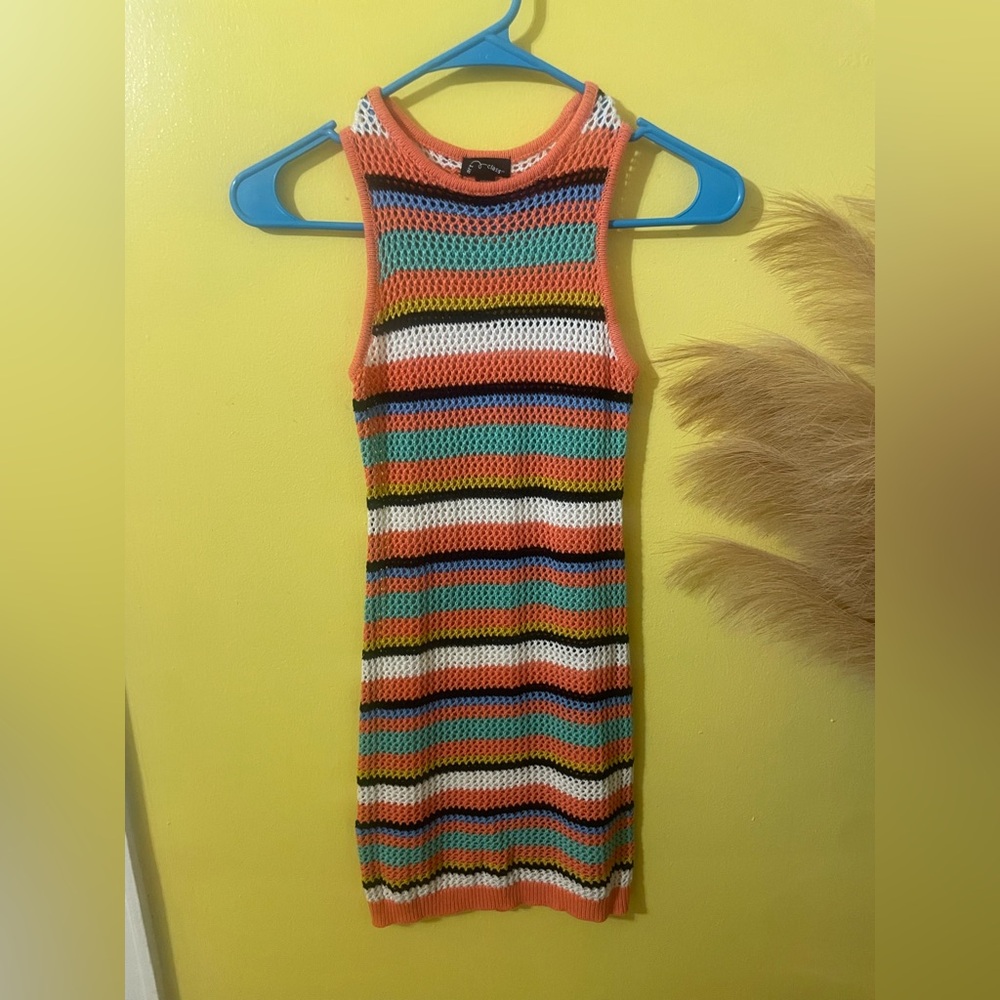 Multicolor Striped Knit Dress